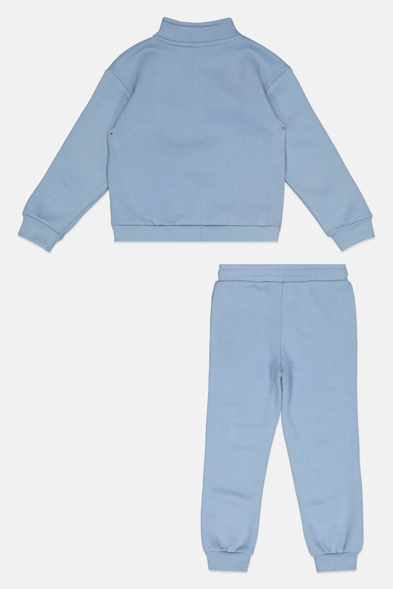 Nicce Toddlers Boy 2 Pcs Brand Logo Sweatshirt And Sweatpants Set, Light Blue - Image 3